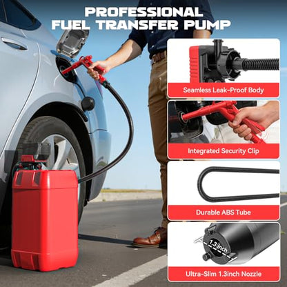 Ecarke 5 GPM Cordless Fuel Transfer Pump Compatible with Milwaukee 18V - color: Red & Black