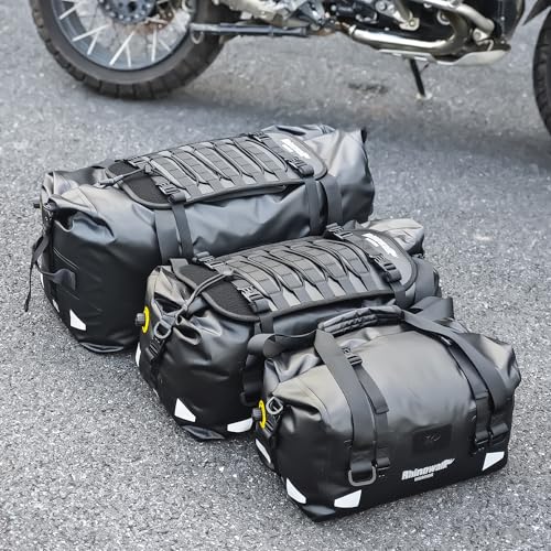 Rhinowalk Waterproof Motorcycle Saddle Bag 40L, MOLLE Rear Seat Tail Bag - size: 40L