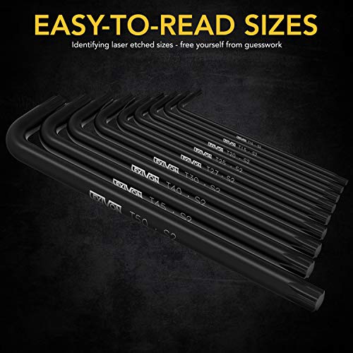 LEXIVON Master Wrench Key Set, 35-Piece Long Arm Ball End Hex Keys | 3-Pack Metric/SAE & Star, Industrial Grade S2 Alloy Steel (LX-131) - size: Hex & Torx keys 35 pcs