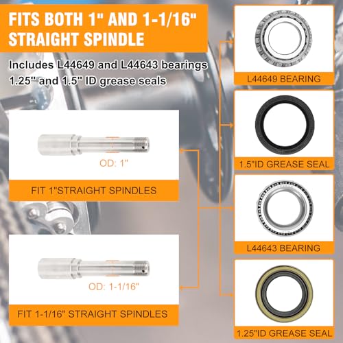 2 Sets 4 Lug Trailer Hub Kit for 2000 Lbs,4×4" Trailer Hub fit 1" and 1"-1/16" Trailer Axles,Trailer Hub 4 Lug,4 Lug Trailer Hub Assembly,Boat Trailer Hubs 4 Lug - style: 4 on 4" Trailer Hub Kit for 2,000 lb Axle