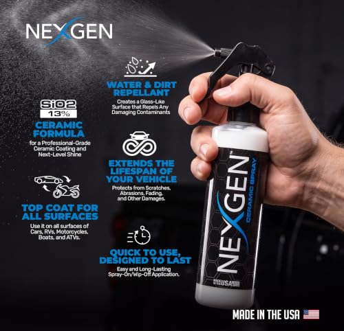 Nexgen - Ceramic Spray - Ceramic Coating for Cars - Better than Wax - 8 oz - size: 8 Ounce (Pack of 1)