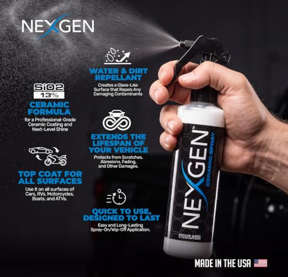 Nexgen - Ceramic Spray - Ceramic Coating for Cars - Better than Wax - 8 oz - size: 8 Ounce (Pack of 1)