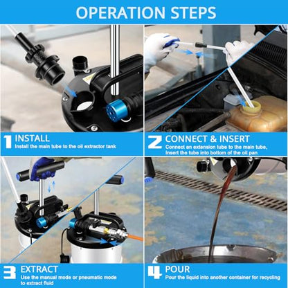 YSTOOL 6.5L Pneumatic & Manual Automotive Fluid Extractor Change Pump Set