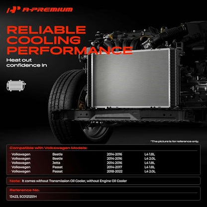 A-Premium Engine Coolant Radiator Assembly Compatible with Volkswagen