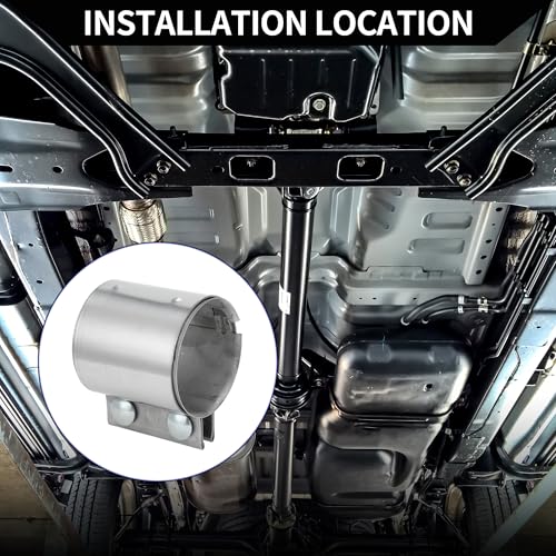 Exhaust Pipe Clamp/Exhaust Muffler Tube Joint for Car Truck/Durable Stainless Steel 2.99" 87mm / 1 Pc Silver Tone - size: 2.99''