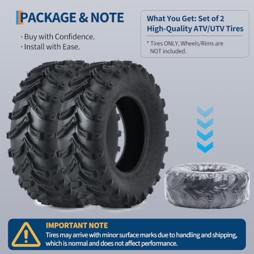Garvee ATV Tires/UTV Tires, 25x8x12 ATV Tire(200/80-12) TL, 6PR Four Wheeler Tires Set 2,Trail Mud Sand Off-Road Sport Tires,Tubeless - size: 25X8.00-12