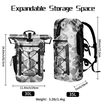 50L Waterproof Motorcycle Saddlebags and 35L Waterproof Backpack for Men and Women - Heavy Duty Roll-Top Floating Dry Bag Backpack for Kayaking, Boating