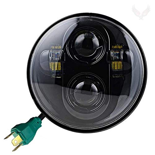 Eagle Lights 5.75 inch LED Headlight Kit for Honda VTX with Bracket and Hardware - Plug and Play fits 2002-2008 VTX 1800, VTX 1300 - color: Black Generation II