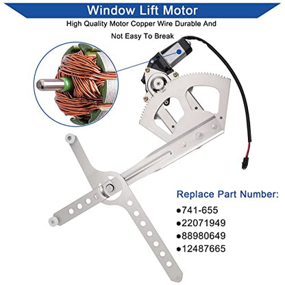 Obaee Window Regulator with Motor Front Left Driver Side, Replace 741-655 - size: Front Left Driver Side