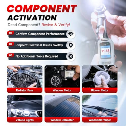 2026 BOSSCOMM P180 Power Circuit Probe Tool, 9-30V Automotive Circuit Tester, AC/DC Voltage/Diode/Resistance/Trailer Light Test, Battery Test, Wire Tracer,40FT Cable