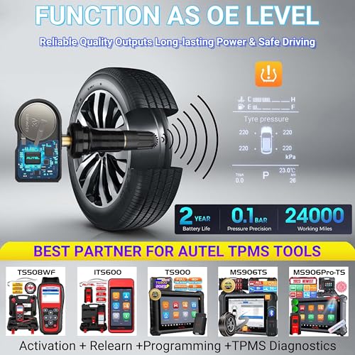 Autel TPMS Sensors Set of 4, Programmable MX Sensor 315/433MHz
