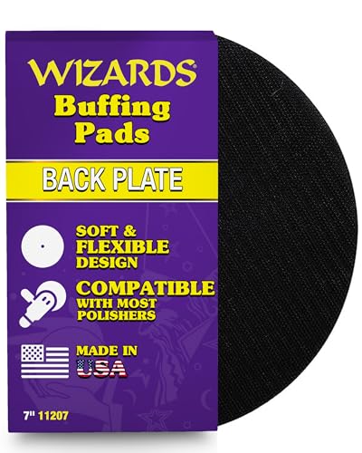 Wizards Buff Pad Back Plate - Soft & Flexible Backing Plate - 7 inch - color: Buff Pad Back Plate, 7"