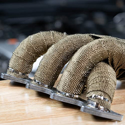 SunplusTrade 2" x 50' Titanium Exhaust Wrap for Motorcycle Car Headers with Stainless Steel Zip Ties