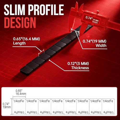 Sposuit Adhesive Stick on Wheel Weights 1/4oz, 0.25oz, Black(48pcs) - color: Black, size: 48Pcs(0.25oz)