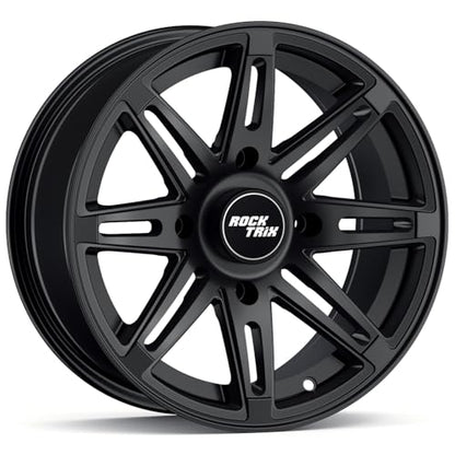 RockTrix RT103 14x7 ATV UTV Wheel 4x156 4+3 Offset, Matte Black, 1pc Single