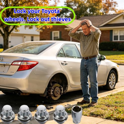 00276-00900，M12x1.5 Wheel Lock Nuts, 37mm Height, Flat Mag Seat,Compatible with Toyota Avalon Camry Corolla Highlander RAV4 OEM Factory Aluminum Wheels。