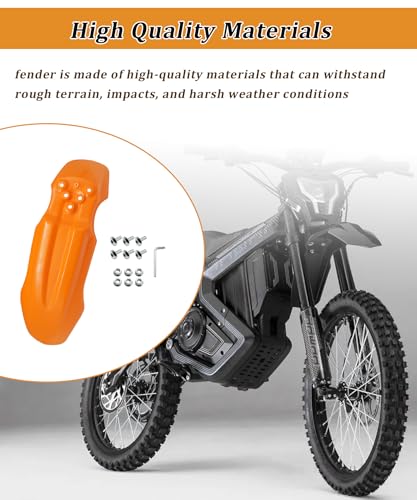 E-Bike Front Fender with Screw Kit Waterproof (Orange) - color: Orange