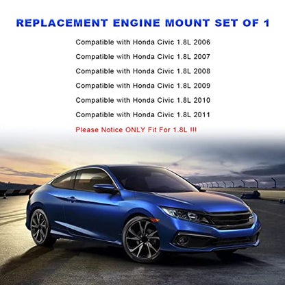JDMON Replacement for Engine Motor Mount Honda Civic 1.8L 2006-2011 - size: 1PCS-Compatible with 2006-2011 Civic 1.8L