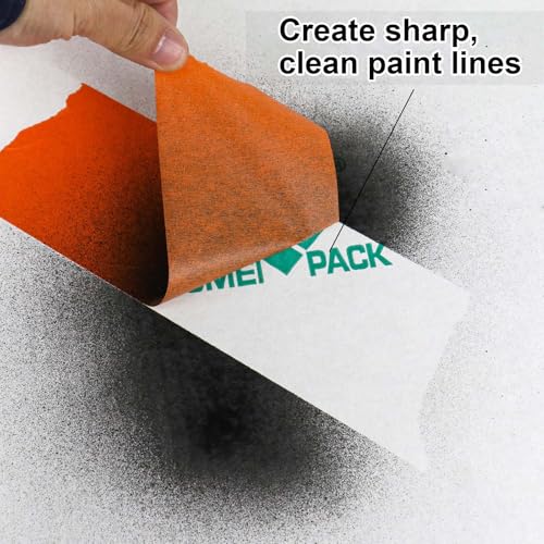 BOMEI PACK Wide Orange Painters Tape 4 Inches x 30 Yards, 3D Tape, 3D Printing Tape for Laser Cutting, 21-Day Clean Removal Wide Masking Tape - color: Orange