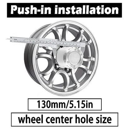 4Pcs 5.15" OD 5.31" H Gear Style Trailer Wheel Center Caps for Rim - size: 5.15" OD 5.31" H