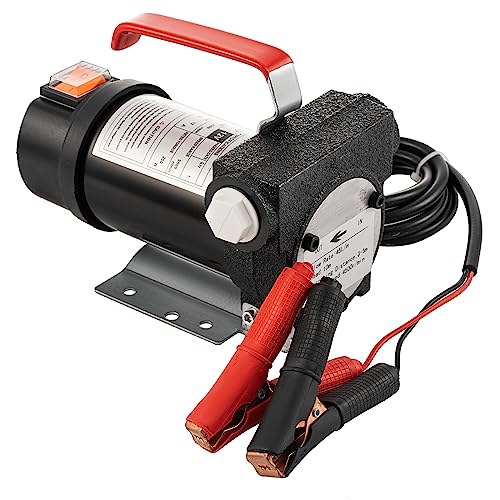 SmarketBuy Diesel Transfer Pump 12V 200W, Electric Fuel Transfer Pump 10.5 GPM Self-Priming Diesel Fuel Pump Kit with Nozzle & 2 Hoses for All Kinds of Machinery, Tractors, and Farm Equipment - style: DC 12V 200W