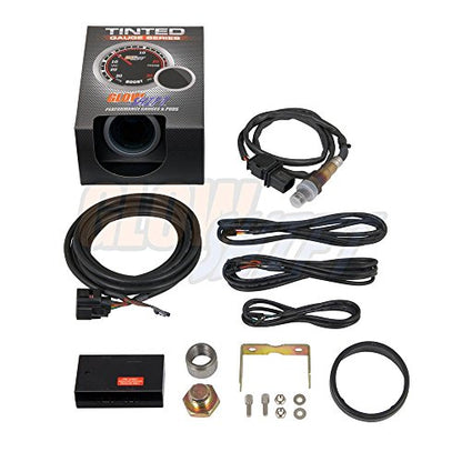 GlowShift Tinted Series Digital Wideband Air Fuel Gauge Kit, 2-1/16" 52mm