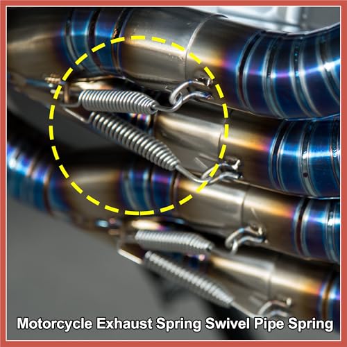 ACROPIX 2 Pcs Motorcycles Universal Exhaust Pipe Spring 80mm 3.15" Stainless Steel Exhaust Pipe Spring Hook Modified Accessory Silver Tone Car Parts