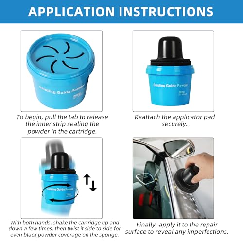 Calvana 7 oz Black Dry Guide Coat Powder for Auto Body Sanding, Highlights Scratches, Pinholes & Low Spots, Moisture-Resistant Cap, Wet & Dry Sanding Compatible