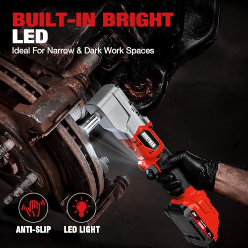 Alloyman 20V Brushless Right Angle Impact Wrench, 1/2", 207 FT-LBS(280.NM)