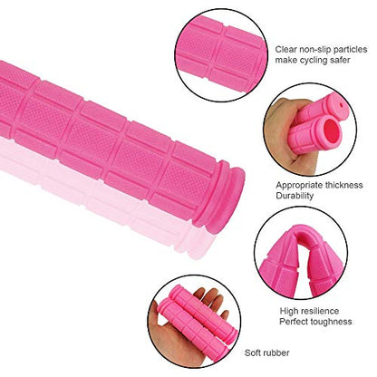 Bike Handlebar Grips with Tassel for Girls Boys and Kids - color: Pink