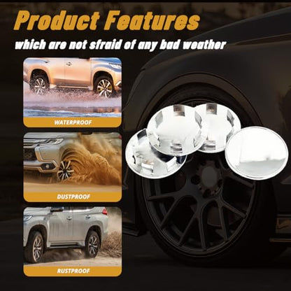 4Pcs 3in / 76mm Chrome Center Caps 2.34in ID Snap-On