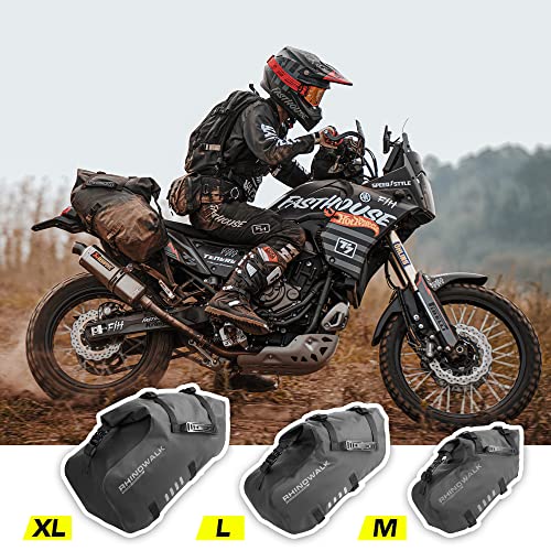 Waterproof Motorcycle Saddle bags 48L (24L x2),Motorbike Side Bags, Roll Top Panniers with Shoulder Strap, Shockproof Storage for ADV Touring Sport Cruiser Bikes,1 Pair - color: Black48L