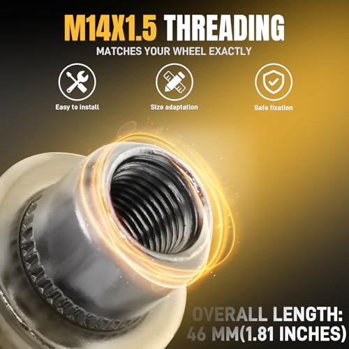 20PCS M14x1.50 Wheel Lug Nuts Compatible with Land Rover LR3 LR4 Range Rover Sport Discovery, 0.87" Hex 1.81" Length Lug Nuts Replace #RRD500510 RRD500290