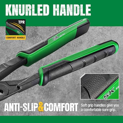 SK 7.5" Pliers Wrench, Smooth Parallel Jaw Water Pump Pliers, CR-V Steel - size: 7.5-inch Single
