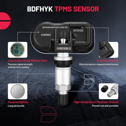 BDFHYK 4PCS 315MHz TPMS Sensor Compatible with Chevy GMC Buick, Compatible with Cadillac Pontiac SAAB, Tire Pressure Monitoring System (TPMS) Sensors Replace# 13598771 23445327 22854866 20923680 - style: 159210131
