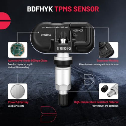 BDFHYK 4PCS 315MHz TPMS Sensor Compatible with Chevy GMC Buick, Compatible with Cadillac Pontiac SAAB, Tire Pressure Monitoring System (TPMS) Sensors Replace# 13598771 23445327 22854866 20923680 - style: 159210131