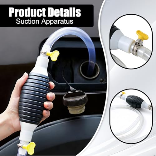 Multifunctional Liquid Siphon Pump for Gasoline, Manual Fuel Transfer Pump Gasoline Siphone Hose, Portable Sucker Pump for Gasoline Diesel and Other Liquid Water, with 3.2ft Siphon Hose