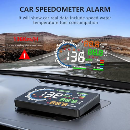 wiiyii Heads Up Display for Cars,Digital Speedometer fos Car,Car HUD A8