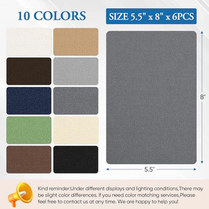 Canvas Patch 5.5 x 8 Inches 6Pcs Self-Adhesive Waterproof Canvas Patch Kit for Repairing Tents,Sofas,Boat Covers,Camping Chair,Awnings,Car Seats.(Dark Gray) - color: Dark Gray, size: 5.5"×8"