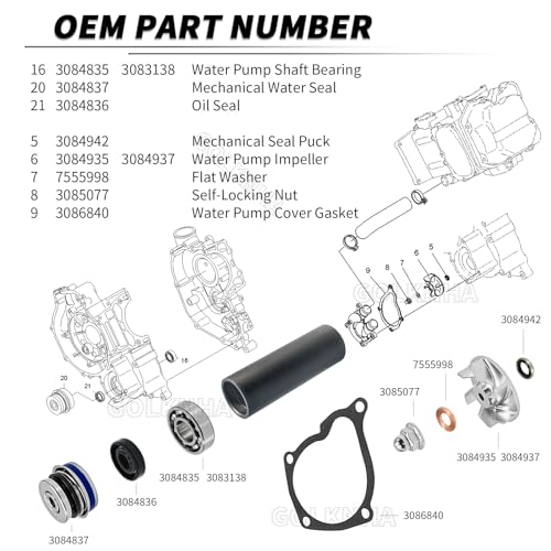 Water Pump Rebuild kit Impeller & Bearing Seal & Driver Tool Set ＆ for Polaris ATV UTV 500 550 450 400 X2 Magnum Ranger Crew 4x4 6x6 OEM＃OEM＃ 3084835 3084837