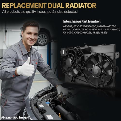 Radiator Cooling Fan Assembly for Volkswagen Beetle 2012-2019 for Volkswagen Jetta 2007-2018 for Volkswagen Golf 2010-2014 for Volkswagen Rabbit 2006-2009