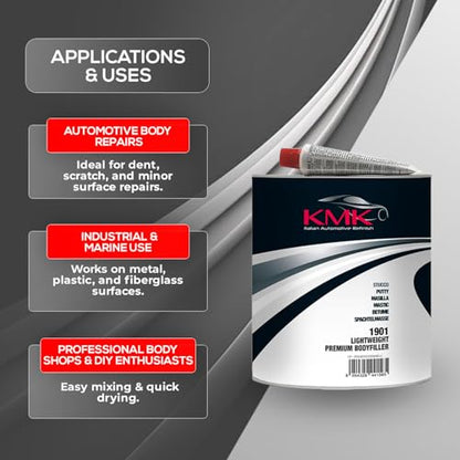 KMK 1901 Lightweight Premium Body Filler - 0.9L - size: Quart