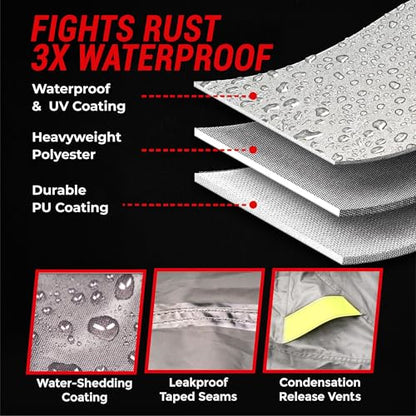 Badass Moto Waterproof for Can-Am Spyder RT Limited Cover 2020-2026, Gray - color: Light Gray, size: [SPYDER RT 2020+] 112"L x 62"W x 57"H