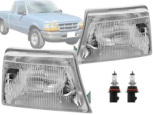 APA Replacement Headlights for 1998 1999 2000 Ranger F87Z13008EB F87Z13008FB F87Z13008EA FO2503151 FO2502151 Bulb Included PAIR - color: 1998-2000 Ranger Pair