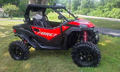 RockTrix RT101 14x7 ATV UTV Wheel 4x110 5+2 Offset, Matte Black, 4pc Set - size: 14x7 (5+2)