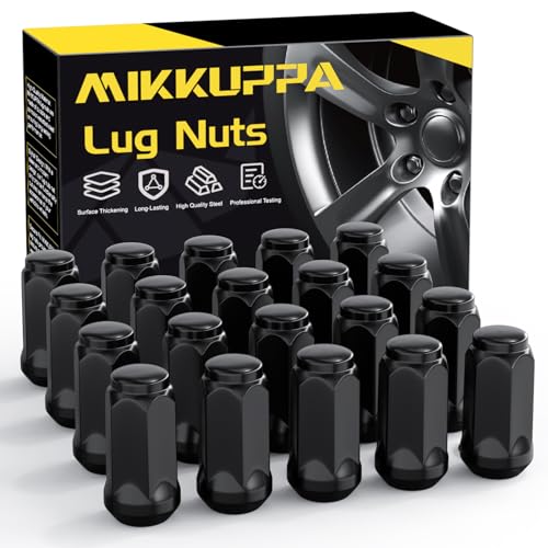 MIKKUPPA 1/2-20 Wheel Lug Nuts, Black Closed End Lug Nut 19mm Hex - color: Black, size: 1/2-20 (20PCS)