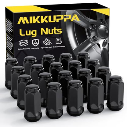 MIKKUPPA 1/2-20 Wheel Lug Nuts, Black Closed End Lug Nut 19mm Hex - color: Black, size: 1/2-20 (20PCS)