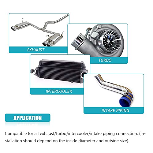 Universal 2" ID to 3" OD Exhaust Pipe Adapter Connector Reducer 304 Stainless Steel - size: 2" ID to 3" OD