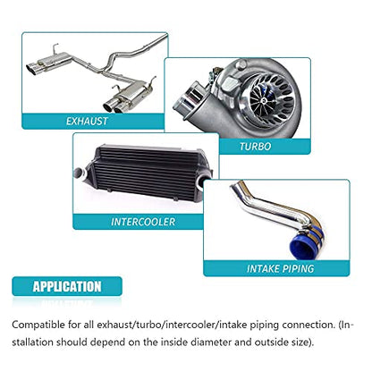 Universal 2" ID to 3" OD Exhaust Pipe Adapter Connector Reducer 304 Stainless Steel - size: 2" ID to 3" OD