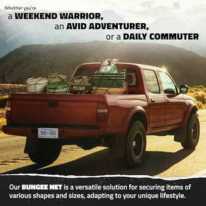 Mockins 50"x36" Large Cargo Net for Pickup Truck Bed, Roof Rack or Trailer - size: 50" x 36"